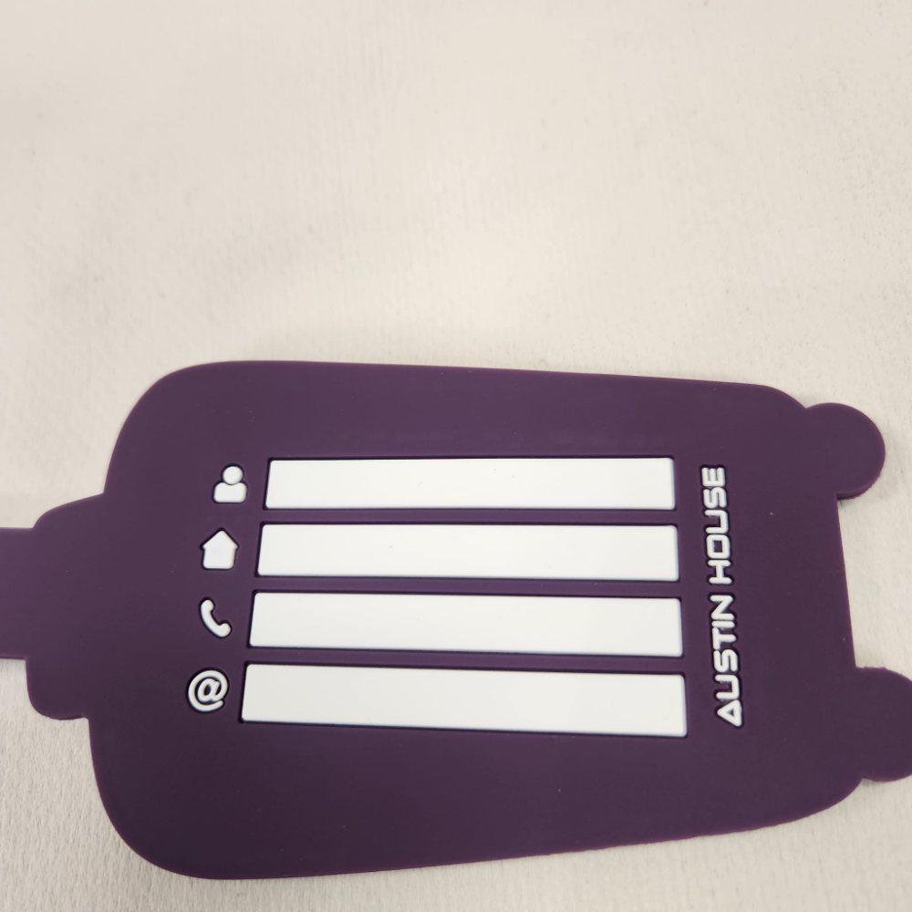 Rear view of Colorful carry on shaped Luggage tag