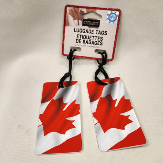 Luggage tag set with Canadian flag imprint