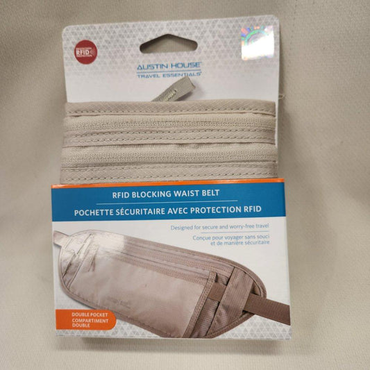 Adjustable waist belt with RFID protection when packed