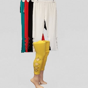 Leggings with cut-out geometric design on the side