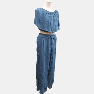 Layered Culottes in shade of blue