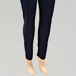Blue leggings with lining and elastic waistband