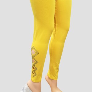 Free size yellow leggings with cut-out design 