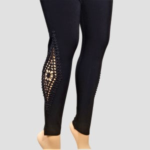 Black Leggings with beautiful diamond shaped lace on the side