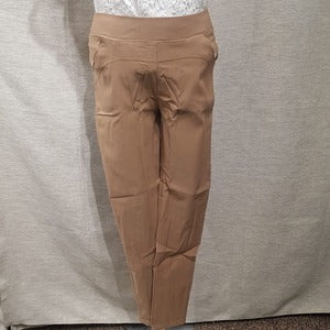 Full view of jeggings for women in beige color