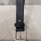 Detailed view of Split leather belt for men with diamond shaped pattern