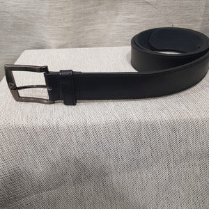 Full view of Plain split leather belt for men