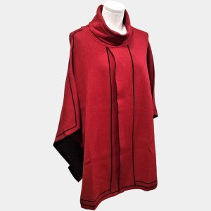 Cape in red with turtle neck