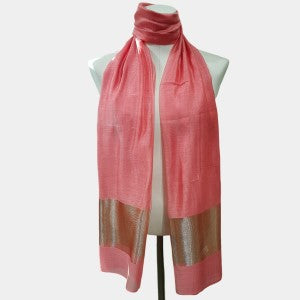 Dual tone scarf with gold border