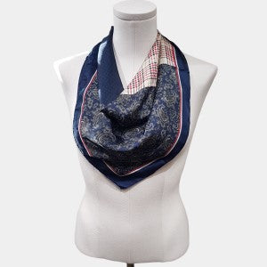 Silky square shaped printed scarf