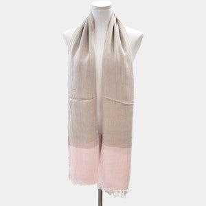 Dual tone summer scarf with light pink border