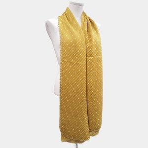 Light summer scarf in yellow with white dots