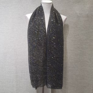 Glittery blackish blue crinkled scarf