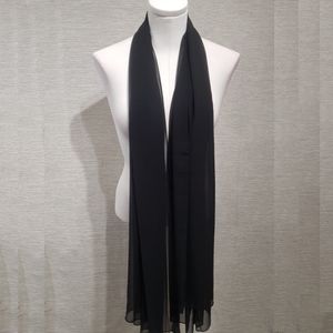 Plain black rectangular scarf