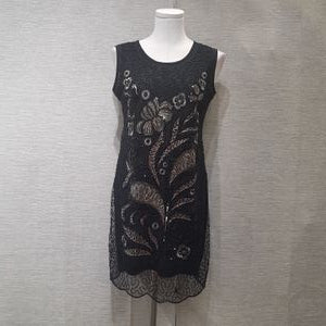 Fancy black tunic top with sequins