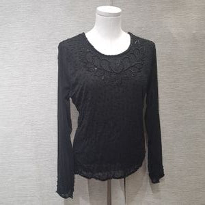 Black fancy sequins top with long sleeves