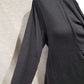 Another view of black long sleeve cowl neckline top