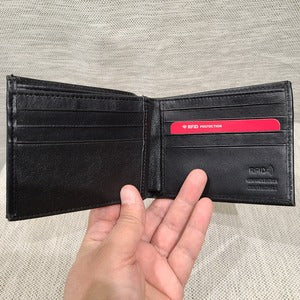 RFID protected Black leather wallet for men