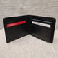 Open view of Flap wallet in black for men