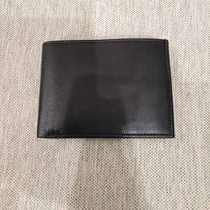 Flap wallet in black for men when closed
