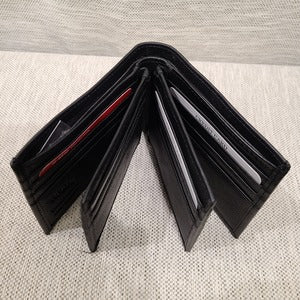 Top view of Flap wallet in black for men