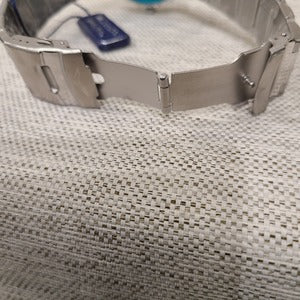 Another view of unfolded clasp in silver color men's watch