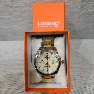 Bold round face wristwatch for men