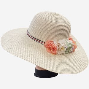 Floppy cream colored summer hat