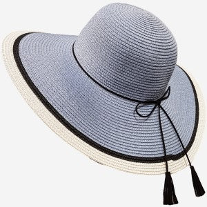 Broad rim floppy summer hat in blue