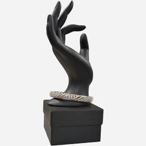 Bangle style bracelet with stones