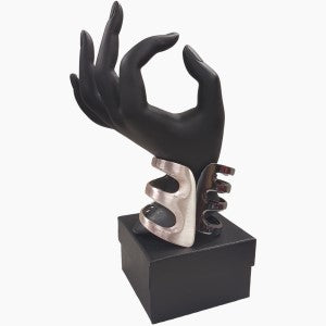 Dual tone silver and grey hinged bracelet