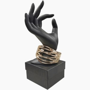 Modern gold color hinged bracelet