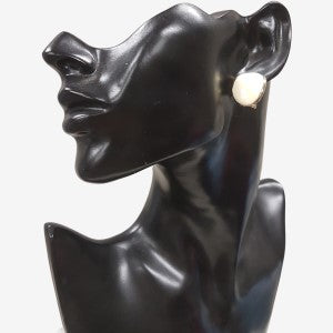 Cream colored enamel earrings