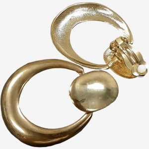 Clip on gold color hoop earrings