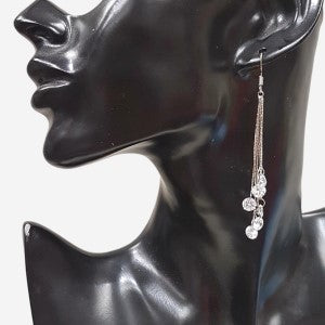 Elegant drop silver color earrings