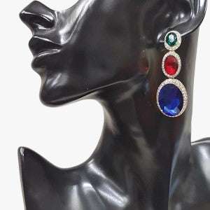 Drop earrings with multicolored stones