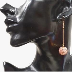 Shimmery peach drop ball earrings