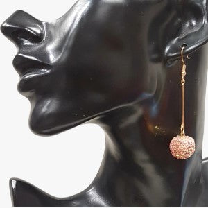 Shimmery peach drop ball earrings
