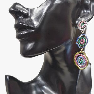 Long and stylish colorful dangle earrings 