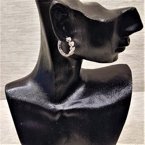 Multi heart hoop earrings in silver color frame