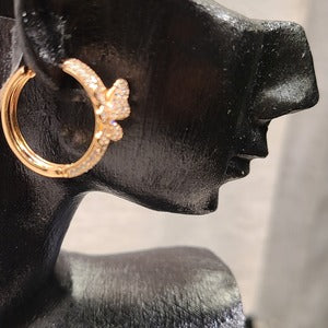 Alternative view of Hoop earrings with stones