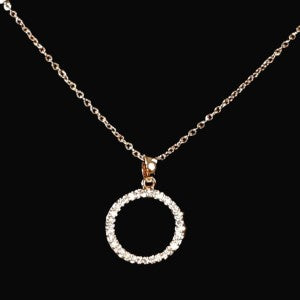 Rose gold necklace with ring shaped pendant