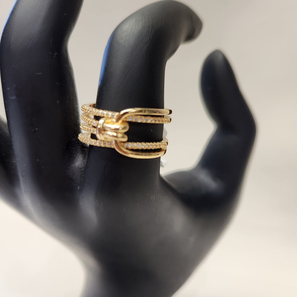 Alternative view of Multi strand gold colored ring
