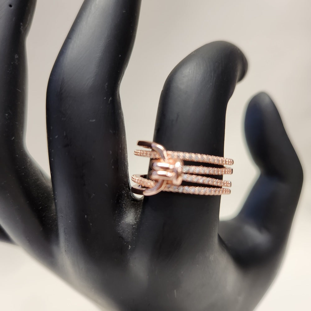 Alternative view of Multiple strand modern rose gold colored ring