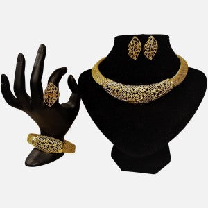 Five piece jewelry set with cut out pattern