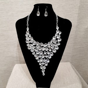 Three piece bold stone studded jewelry set