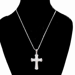 Cross shaped Sterling silver pendant