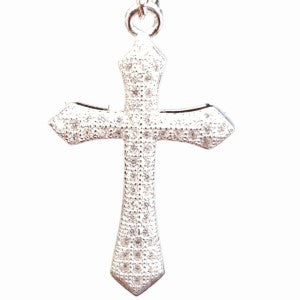 Stone studded Cross pendant in Sterling silver 