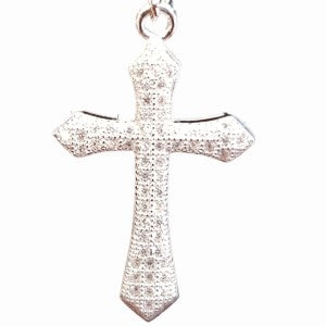 Stone studded Cross pendant in Sterling silver