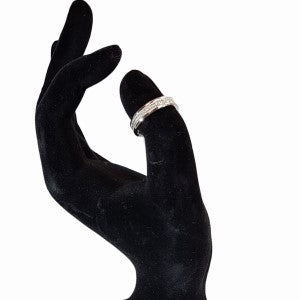 Sterling silver ring band with stones